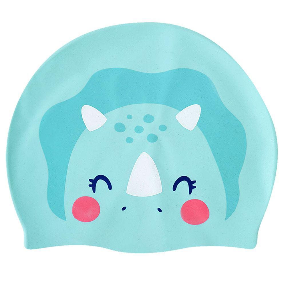 Touca Natação Infantil Silicone Dino Love Verde Água Tip Top