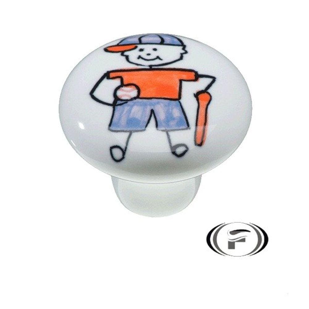 Puxador Cerâmica IL7055 Menino Basebal Italy Line