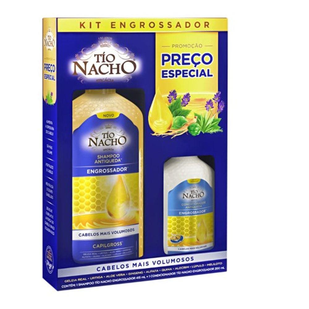 Kit PEQUENO Tío Nacho Engrossador - Shampoo 415ml + Condicionador 200ml