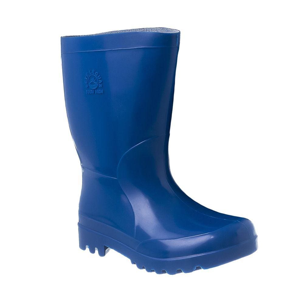 Bota Galocha Infantil Juvenil Impermeável PVC Toda Vida Azul