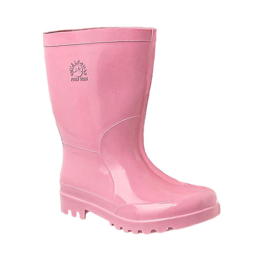 Bota Galocha Infantil Juvenil Impermeável PVC Toda Vida Rosa
