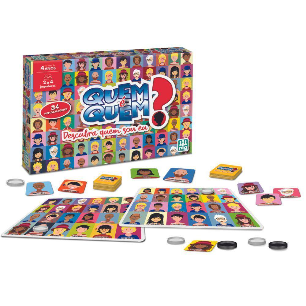 Jogo Estratégia Infantil De Tabuleiro Quem É Quem ? 48 Cartas 24 Personagens