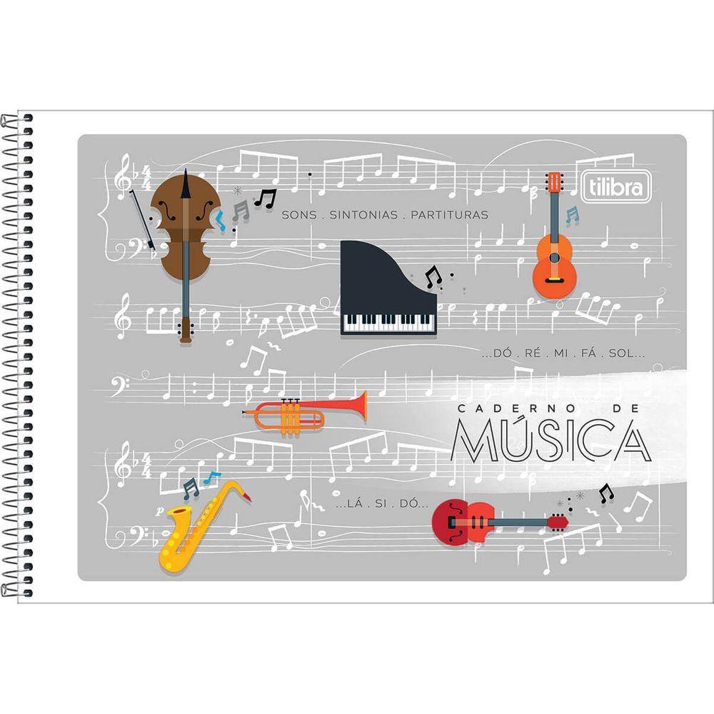 Caderno de Musica Capa Flexivel Espiral 48 Folhas Tilibra