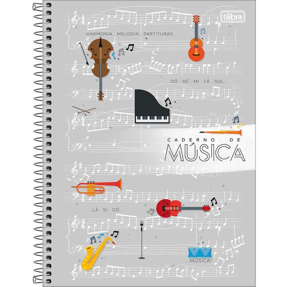 Caderno Espiral Música Universitário CD 80 Folhas Tilibra
