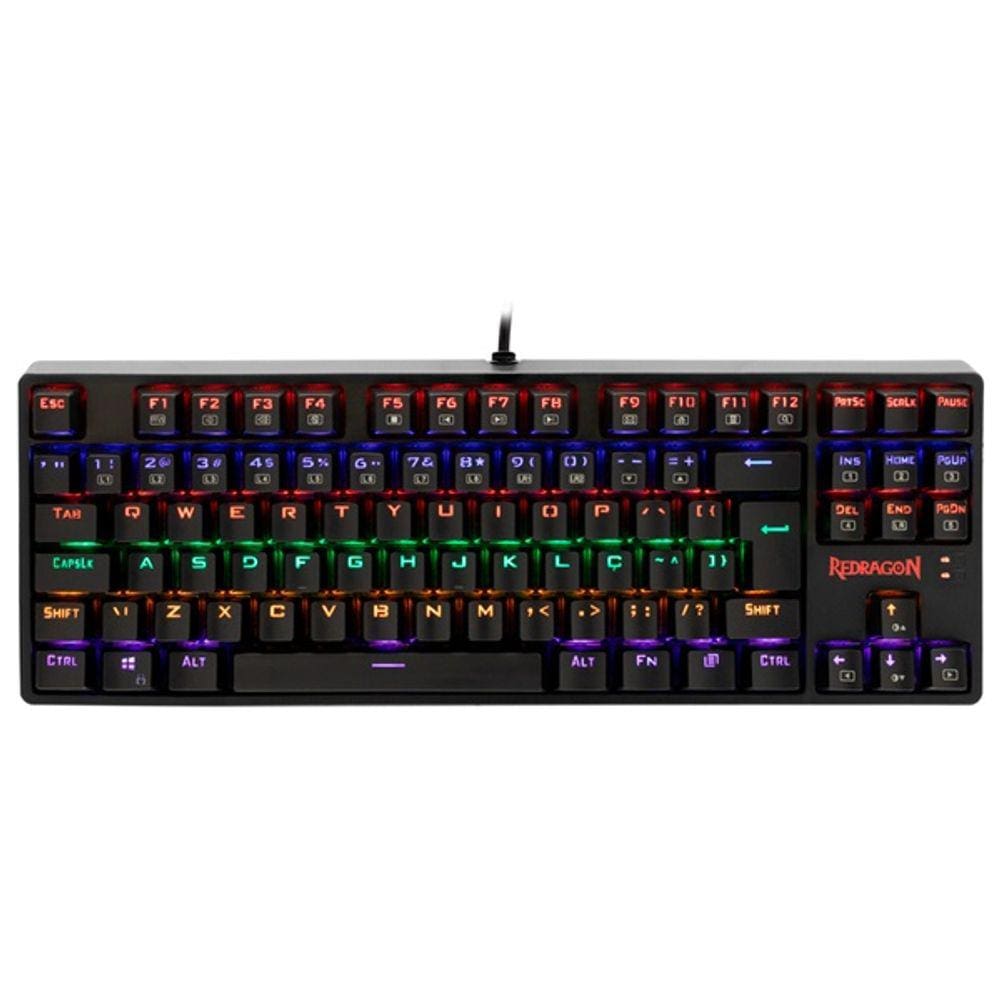Teclado Gamer Mecânico Redragon Daksa K576, Led Rainbow, Switch Outemu Mk2 Blue, Abnt2 - K576R Pt-blue