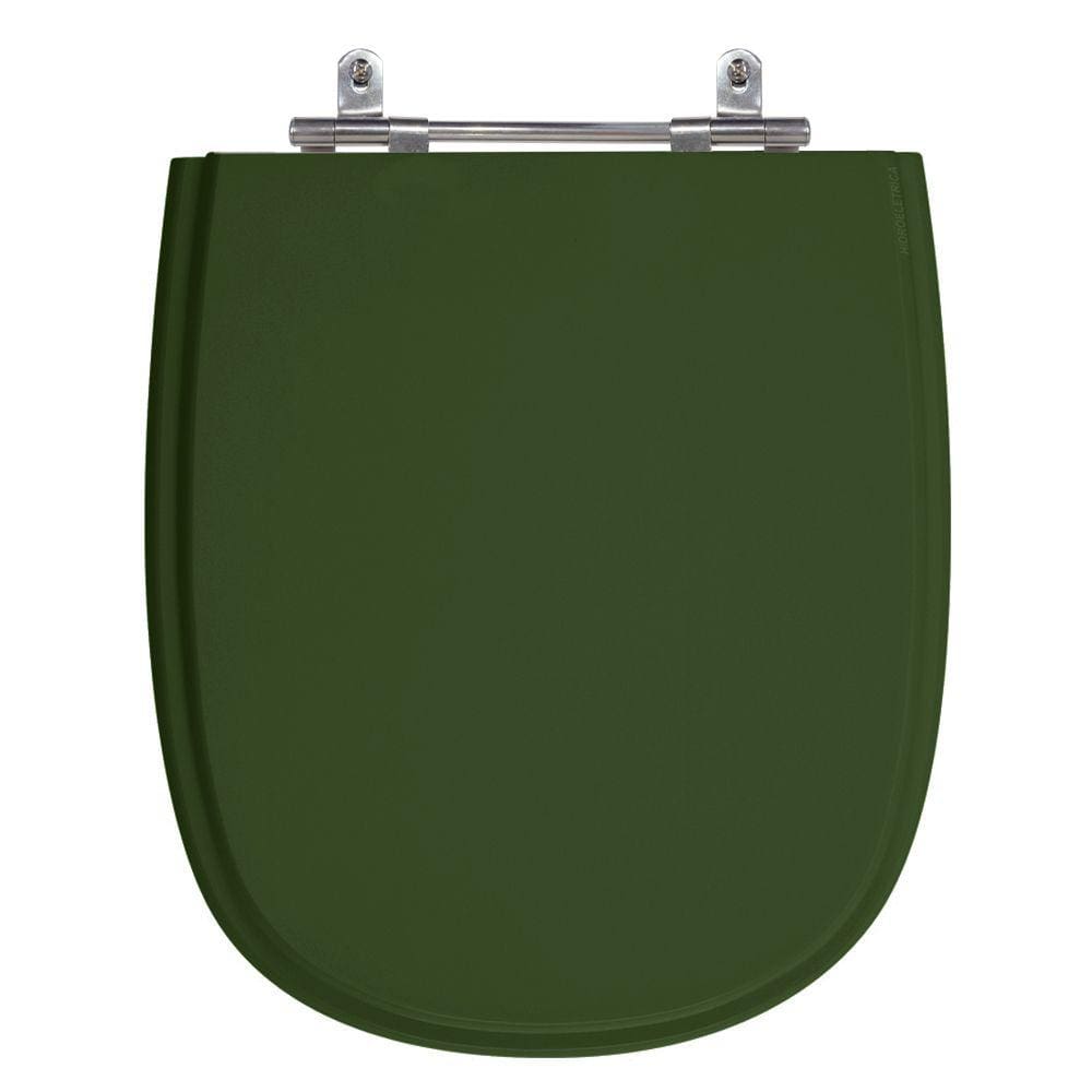 Assento Sanitário Sabatini Verde Escuro Tampa para Vaso Icasa de Madeira Laqueada