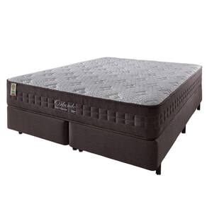 Cama Box Super King Marrom + Colchão De Molas Ensacadas - Lucas Home -  Comfort Size 193cm