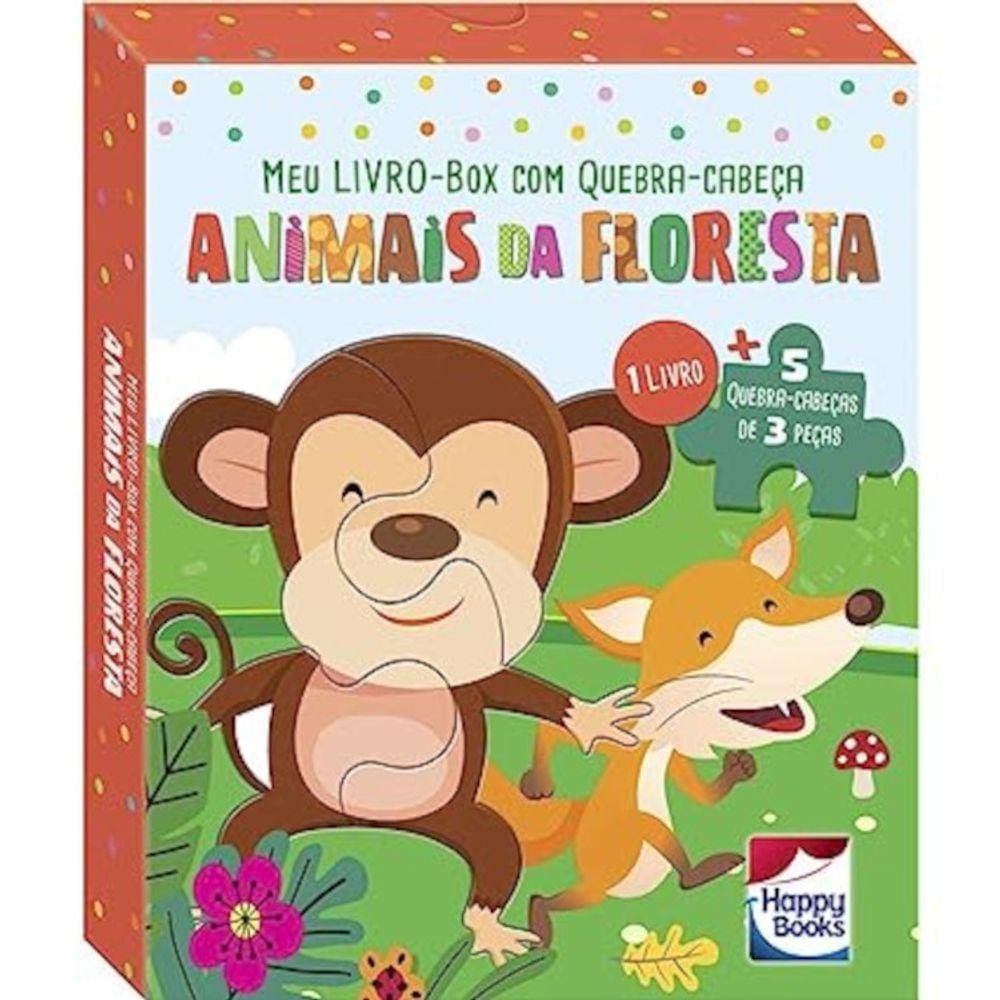 Meu Livro Box Com Quebra Cabeças - Animais Da Floresta