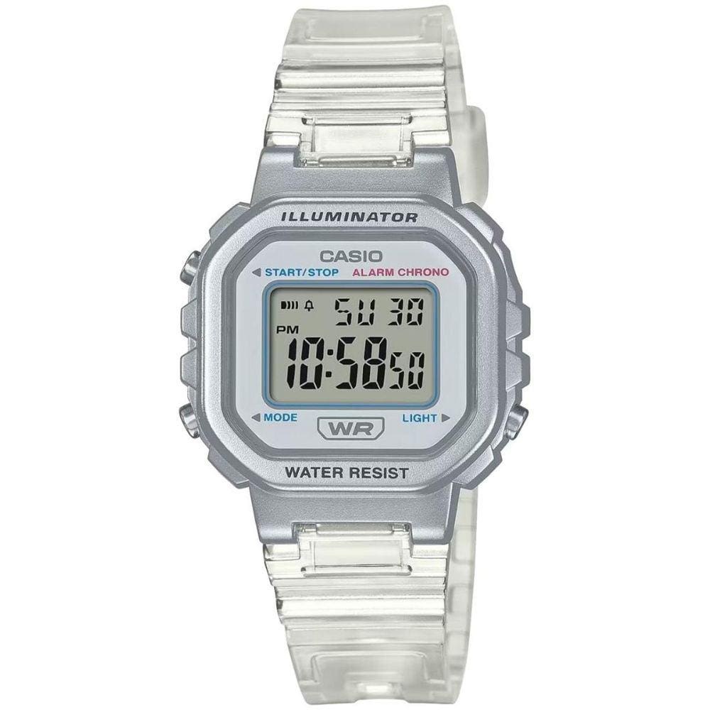 Relógio de Pulso Casio Feminino Led Digital Prova Dágua Esportivo Translúcido Cristal LA-20WHS-7ADF