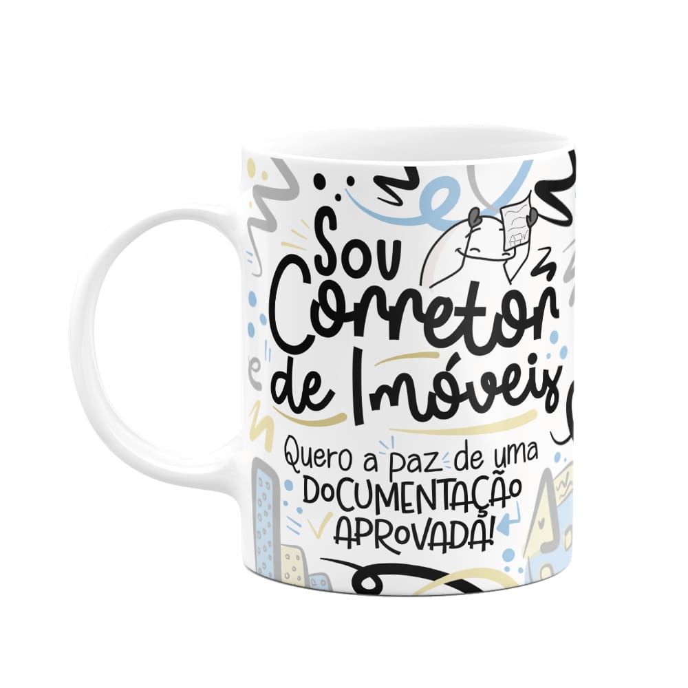 Caneca Flork Profissões - Sou Corretor de imóveis