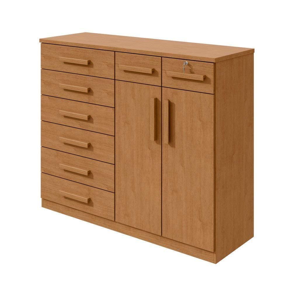 Cômoda Com 8 Gavetas E 2 Portas Estrutura Mdf/mdp Lopas