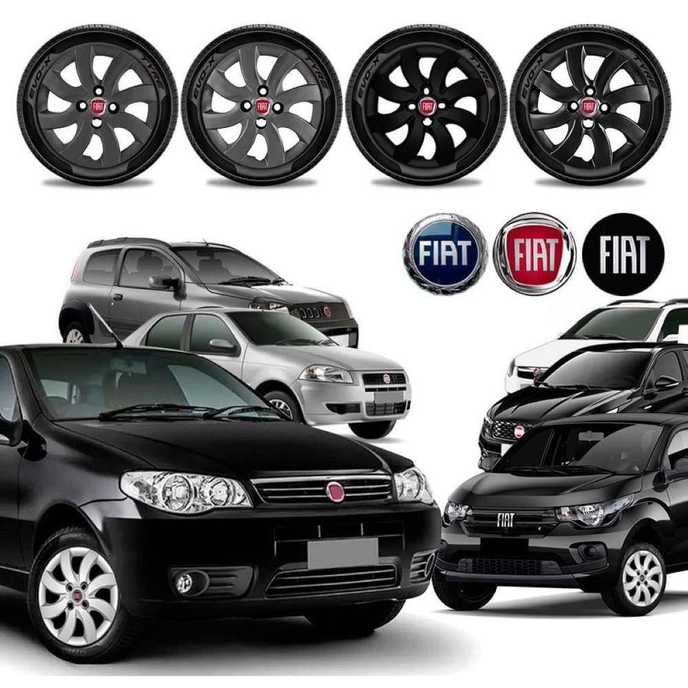 Jogo calota Fiat Palio Argo Siena Uno Way Mobi Strada Aro 14