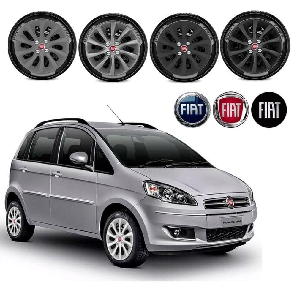Jogo calota Fiat Idea Flex 1.4 1.8 2014 2015 2016 Aro 15