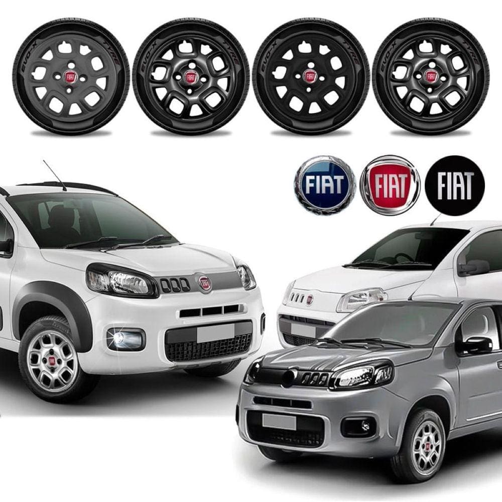 Jogo calota Fiat Uno Attractive Vivace Way 11 15 17 Aro 13