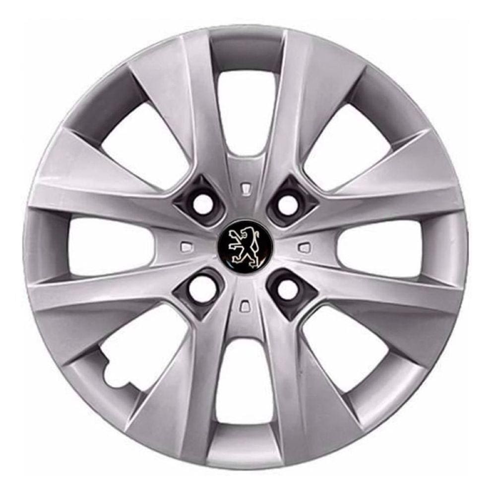 Jogo Calota Peugeot 206 207 307 Aro 14 Prata Com Emblema