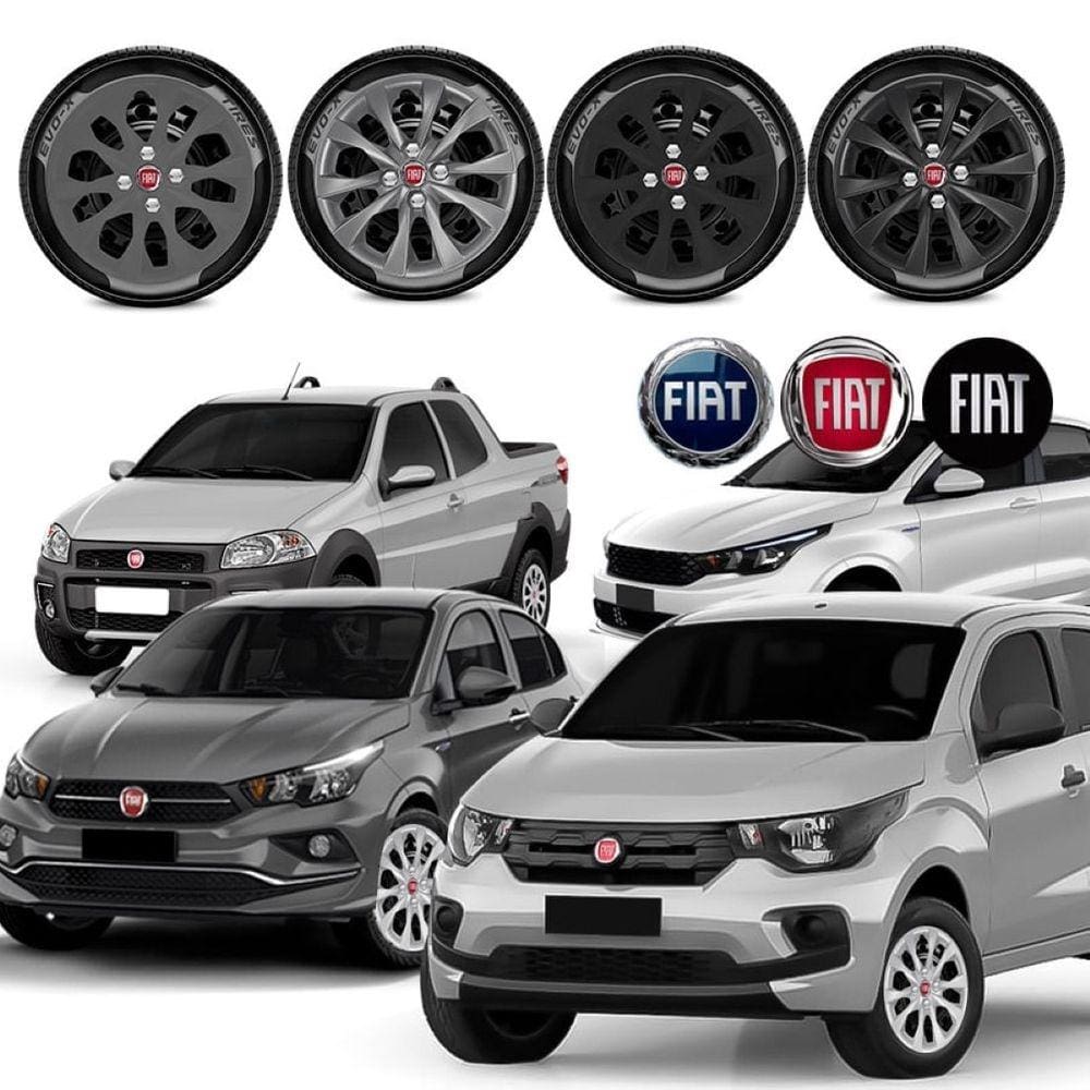 Jogo calota Fiat Argo Mobi Cronos Strada 2020 a 2021 Aro 14