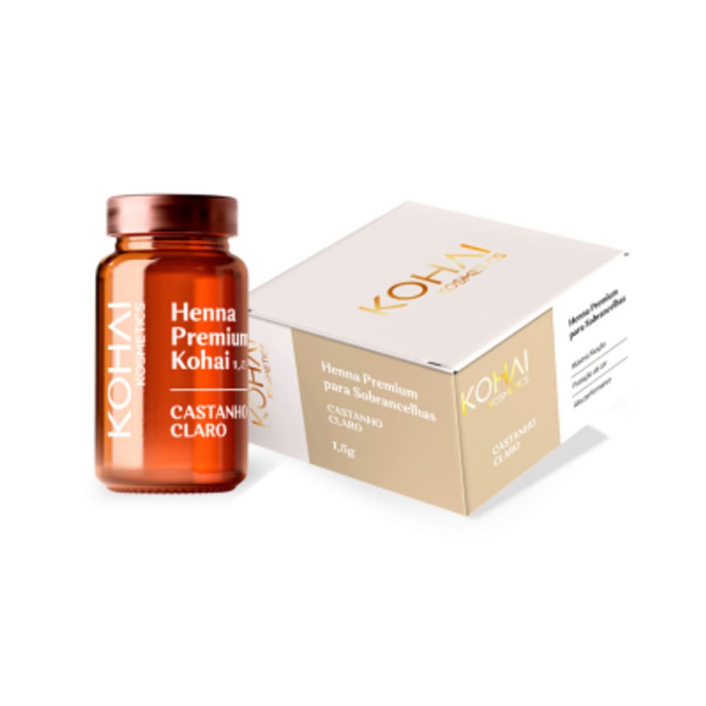 HENNA PREMIUM PARA SOBRANCELHA KOHAI CASTANHO CLARO 1,5g