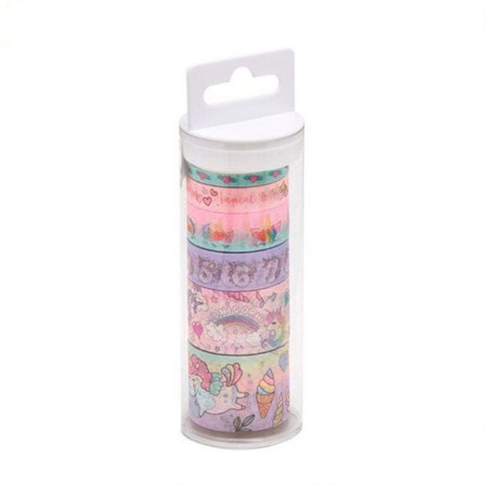 Fita Adesiva Washi Tape Shine Unicórnio C/6 Unidades - Brw
