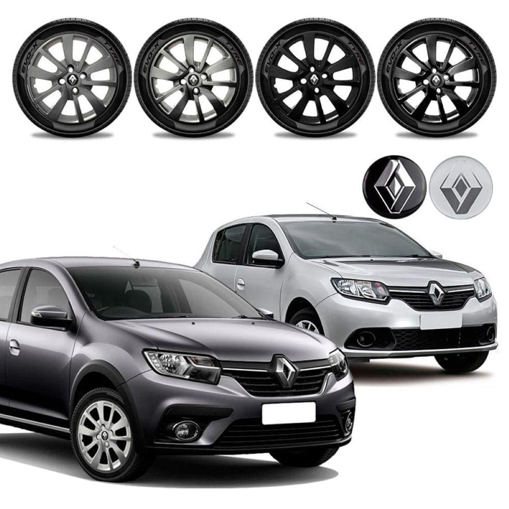 Jogo calota Renault Logan Sandero 14 15 16 17 18 20 Aro 15