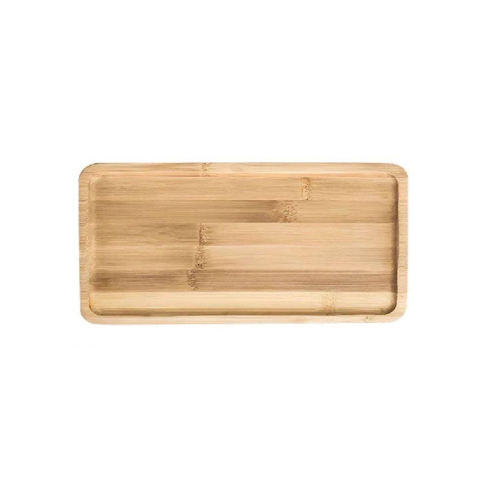 Petisqueira Bandeja Retangular De Bambu Multiúso 24x12cm