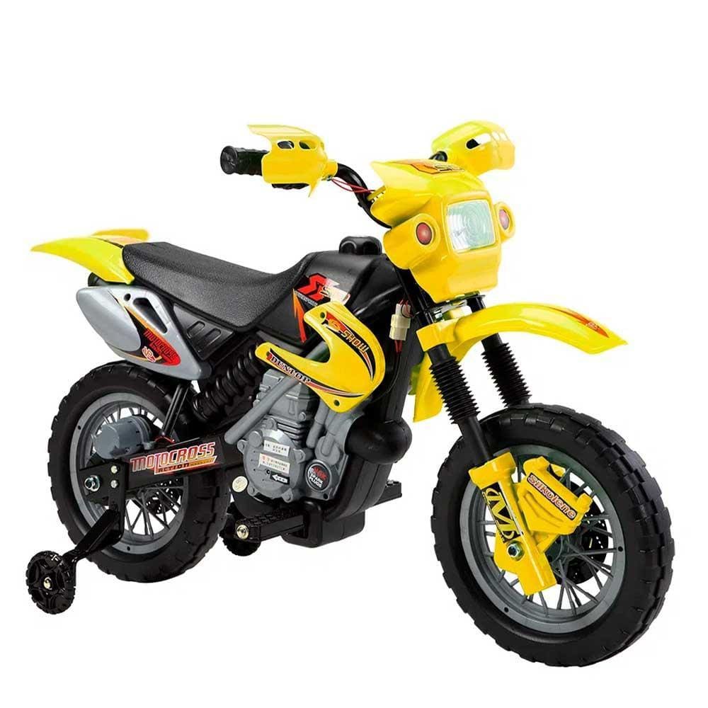 Moto Eletrica Infantil Xplast Motocross 6V Azul com Rodinhas