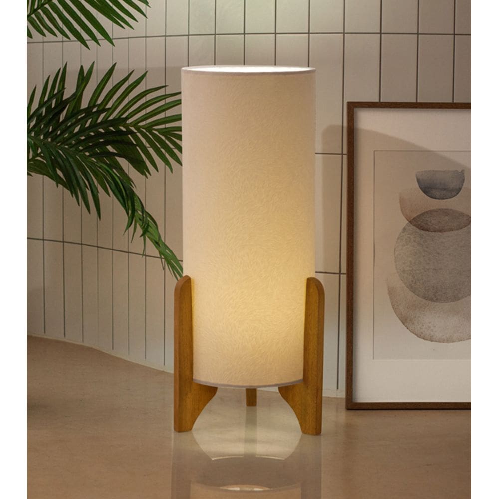 Luminária de Chão Vitoria Palha/linho