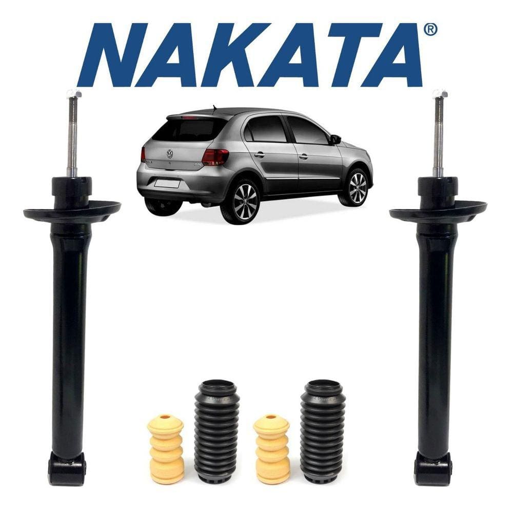 02 Amortecedor Vw Gol G7 2016 Nakata Traseiro+Kit Bat.