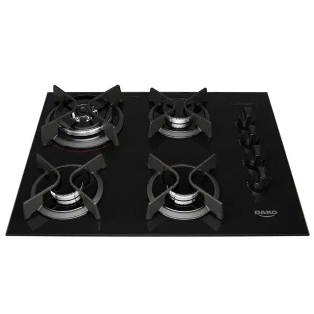 Cooktop Dako Supreme 4 Bocas Tripla Chama Preto Bivolt