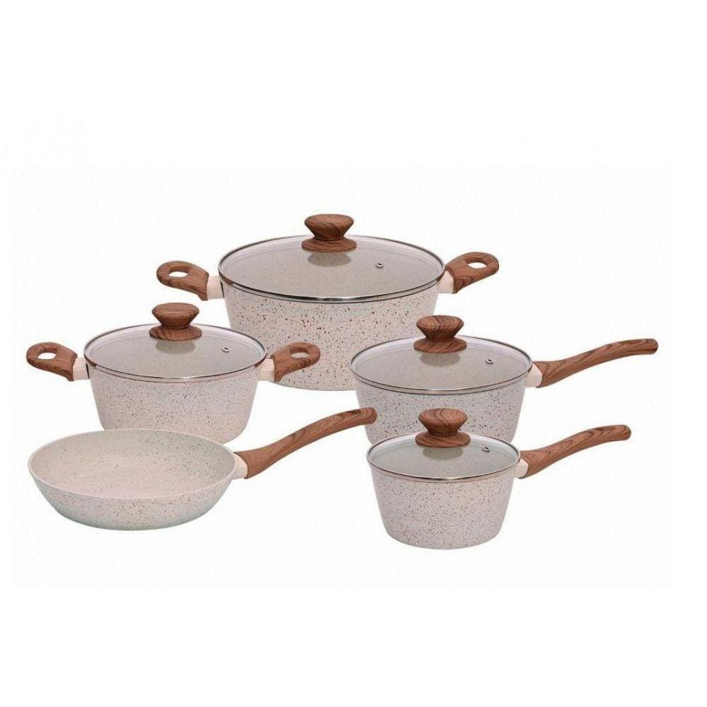 Conjunto De Panelas Fundo Triplo Indução Cerâmica 5 Pçs Mimo