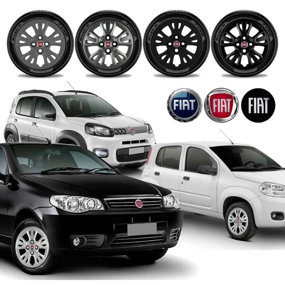 Jogo calota Fiat Palio Uno Way Fire Celebration 11 14 Aro 14