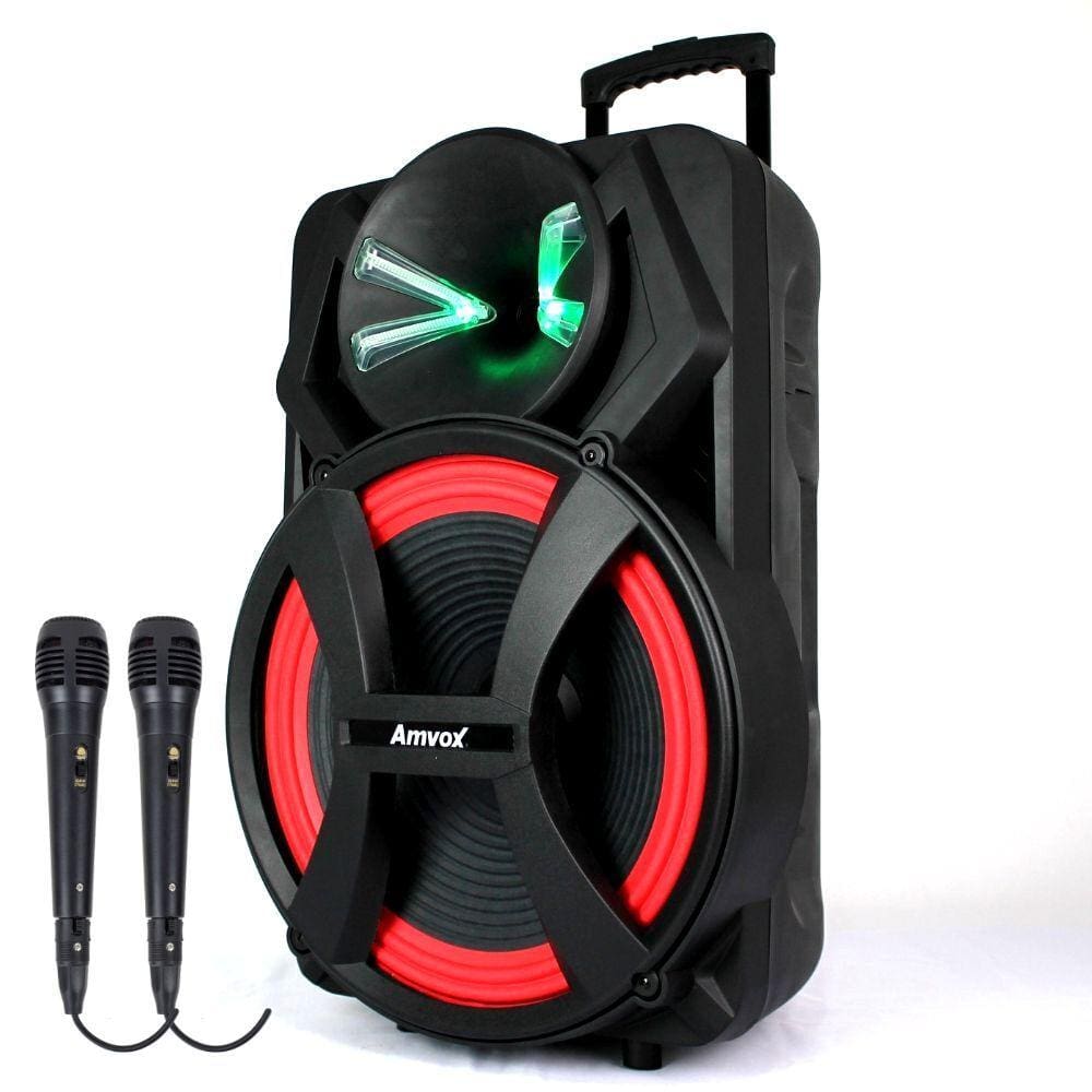 Caixa Amplificada Amvox ACA 1100 Dezoitão 1100w 02 Microfone