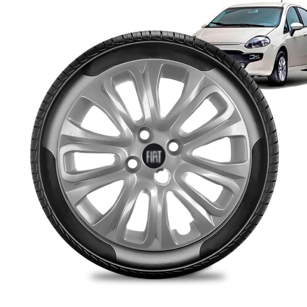 Calota Fiat Punto aro 15 2015 a 16 prata todos Emb Preto