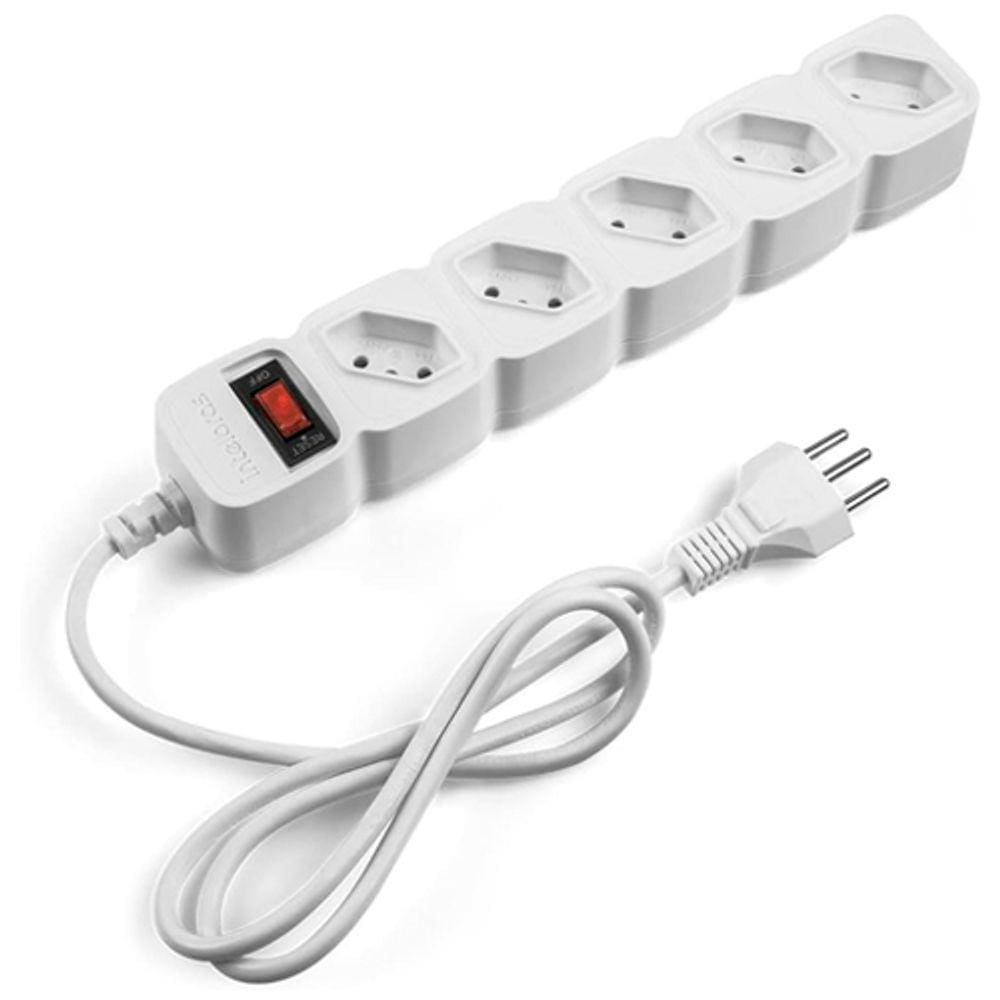 Protetor Eletrônico com 5 Tomadas Epe 205+ Branco Bivolt