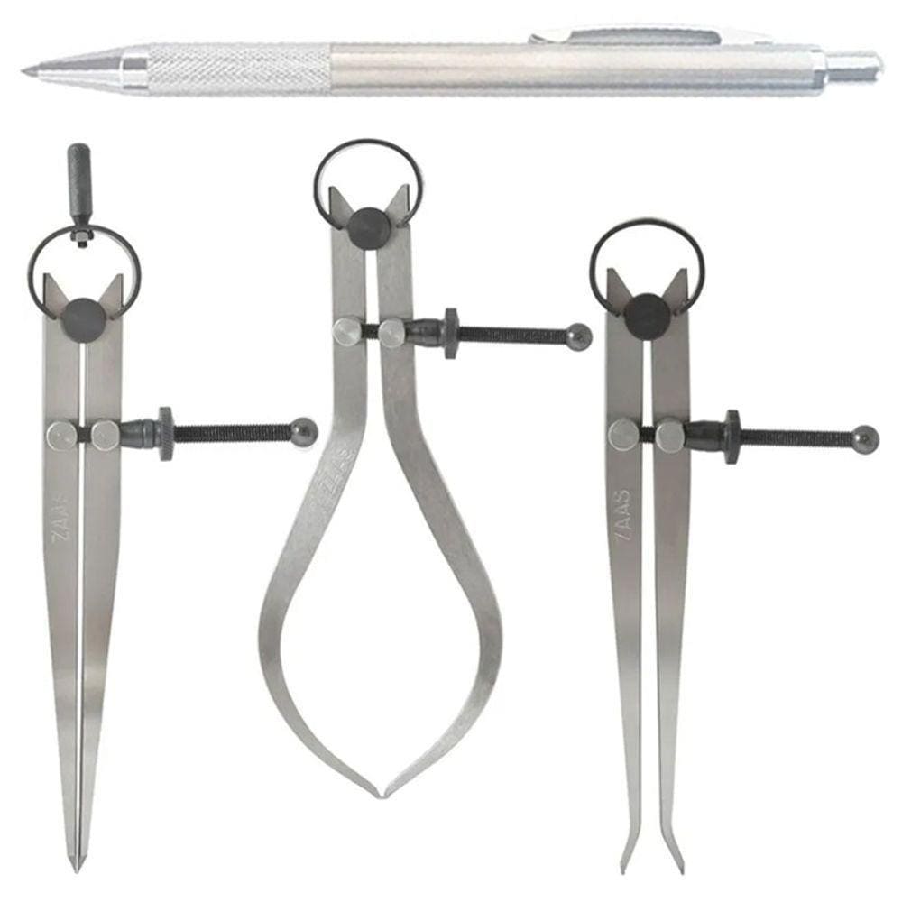 Kit Compassos Med. 500Mm/20" Externo/Interno/Reto + Riscador