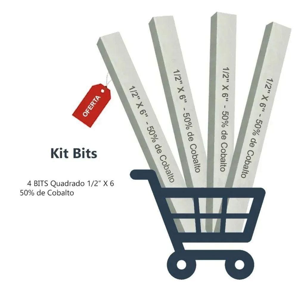 Kit Bits Quadrado 1/2 X 6 - 50% Cobalto - 4 Pçs