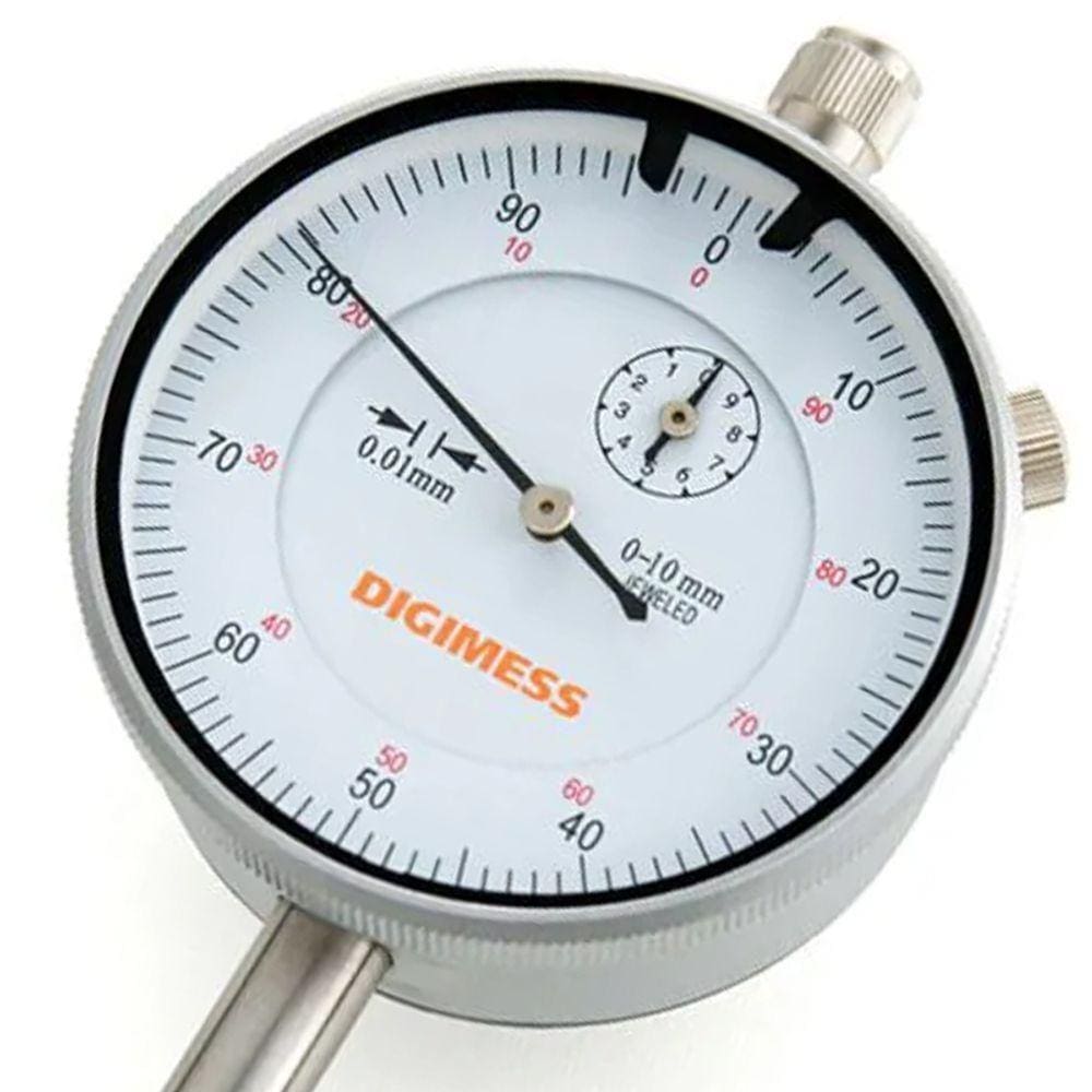 Relógio Comparador - Cap. 0-10 Mm - Graduação De 0,01mm - Diâmetro Do Mostrador ø58mm - Tampa Lisa- Ref. 121.304(tampa Lisa)