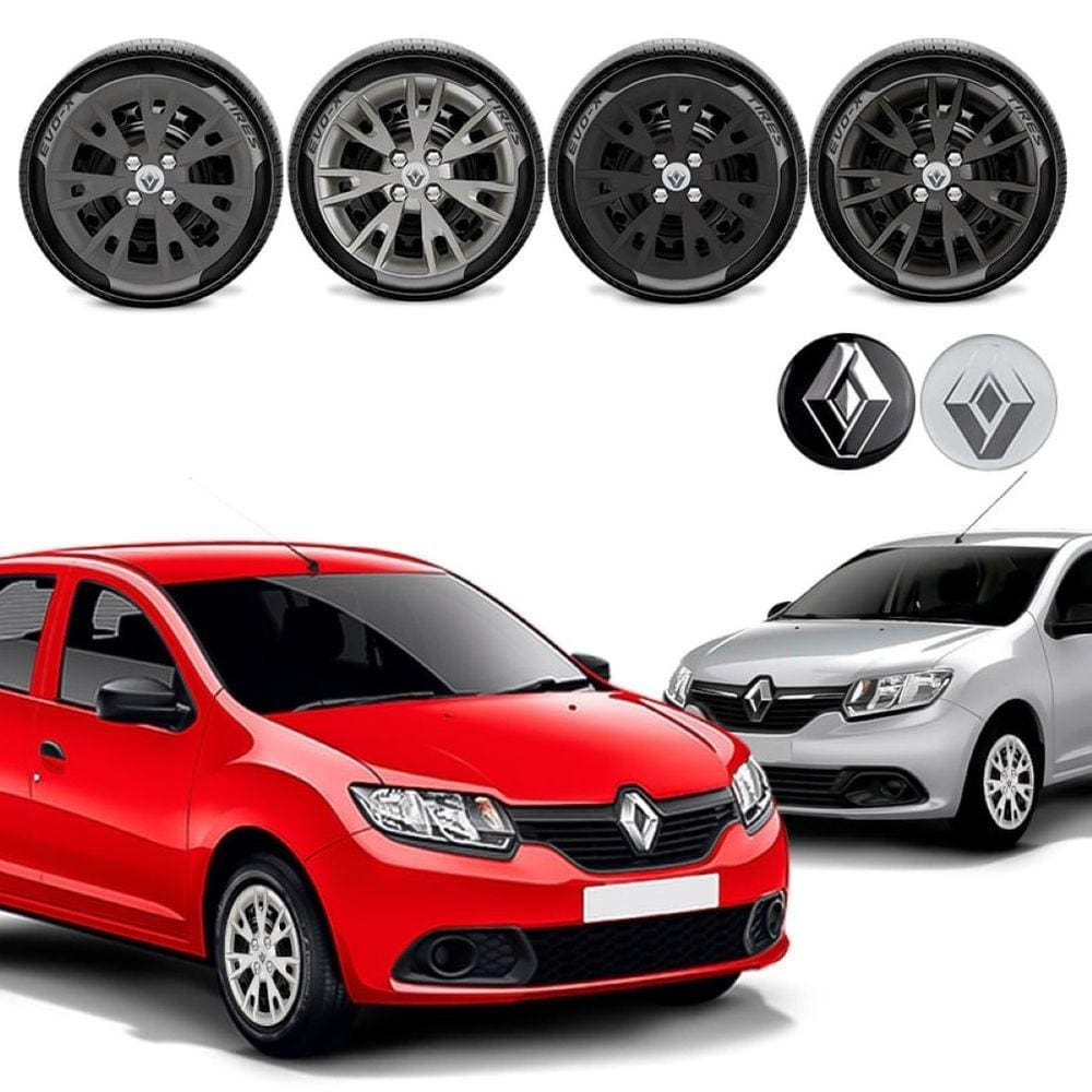 Jogo calota Renault Logan Sandero 2018 2019 2020 Aro 15