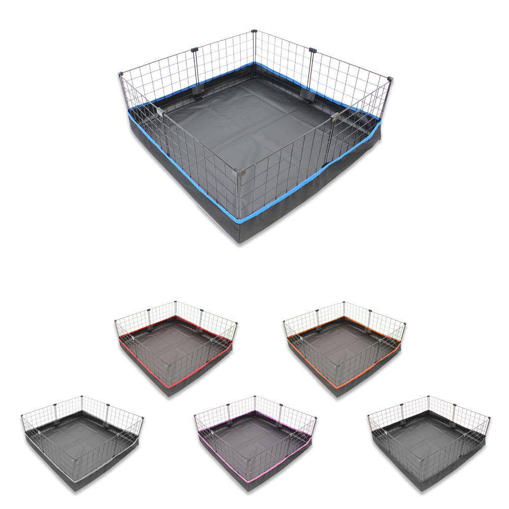 Cercado para Porquinho da Índia 80x80 Preto com Tapete Bandeja Higiênico Sanitário Impermeável Pet