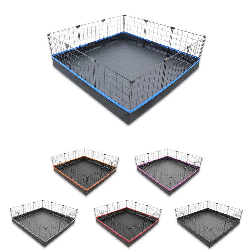Cercado para Porquinho da Índia 90x90 Preto com Tapete Bandeja Higiênico Sanitário Impermeável Pet