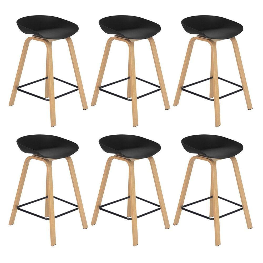 Kit 6 banquetas médias bancada cozinha Cassia BD 66 cm