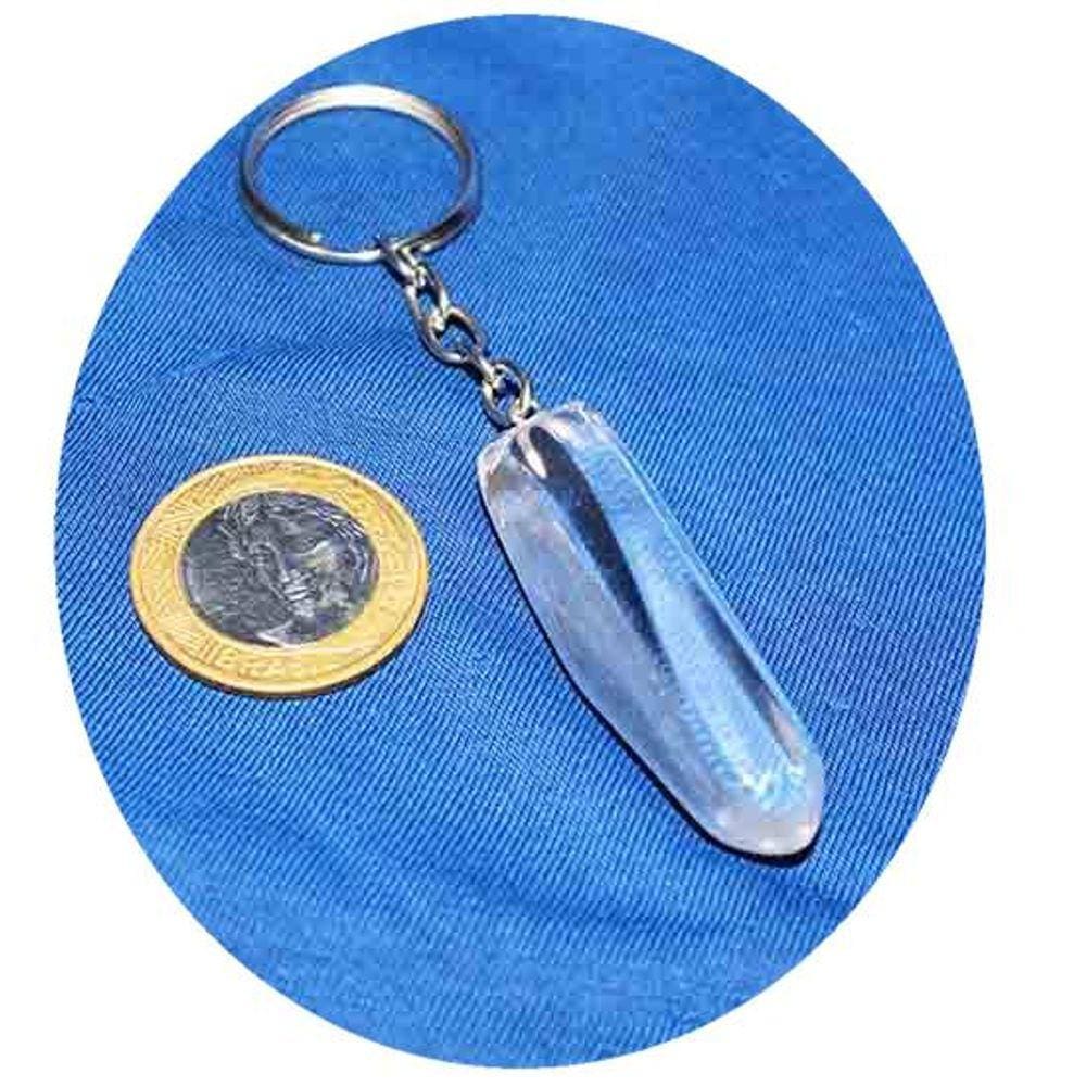 Chaveiro Lemúria Grande Polido Cristal Rolado Natural