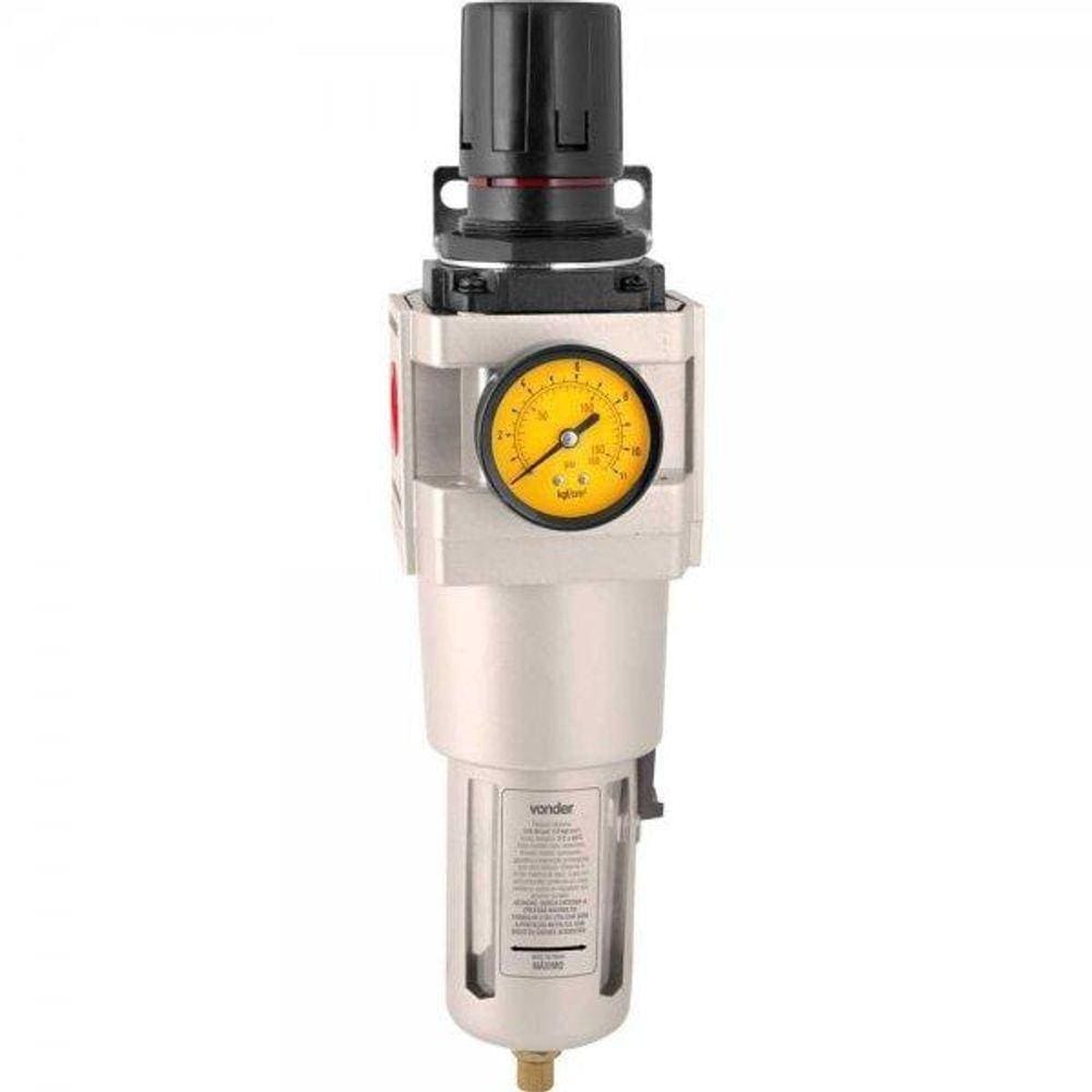 Filtro Regulador De Pressão 3/4" Npt Corpo Metálico Dreno Au