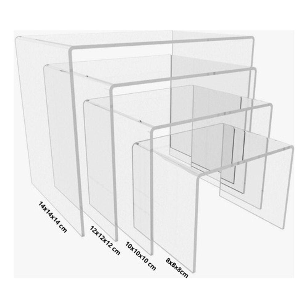 Kit 4 Prateleiras Plataforma Bancada Vitrine Organização