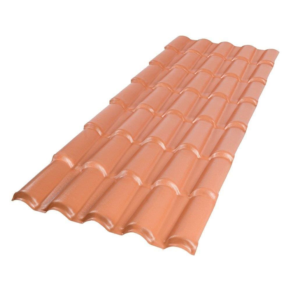 Telha PVC Colonial Afort Cerâmica/Terracota 2,30 x 0,86m 5 Ondas