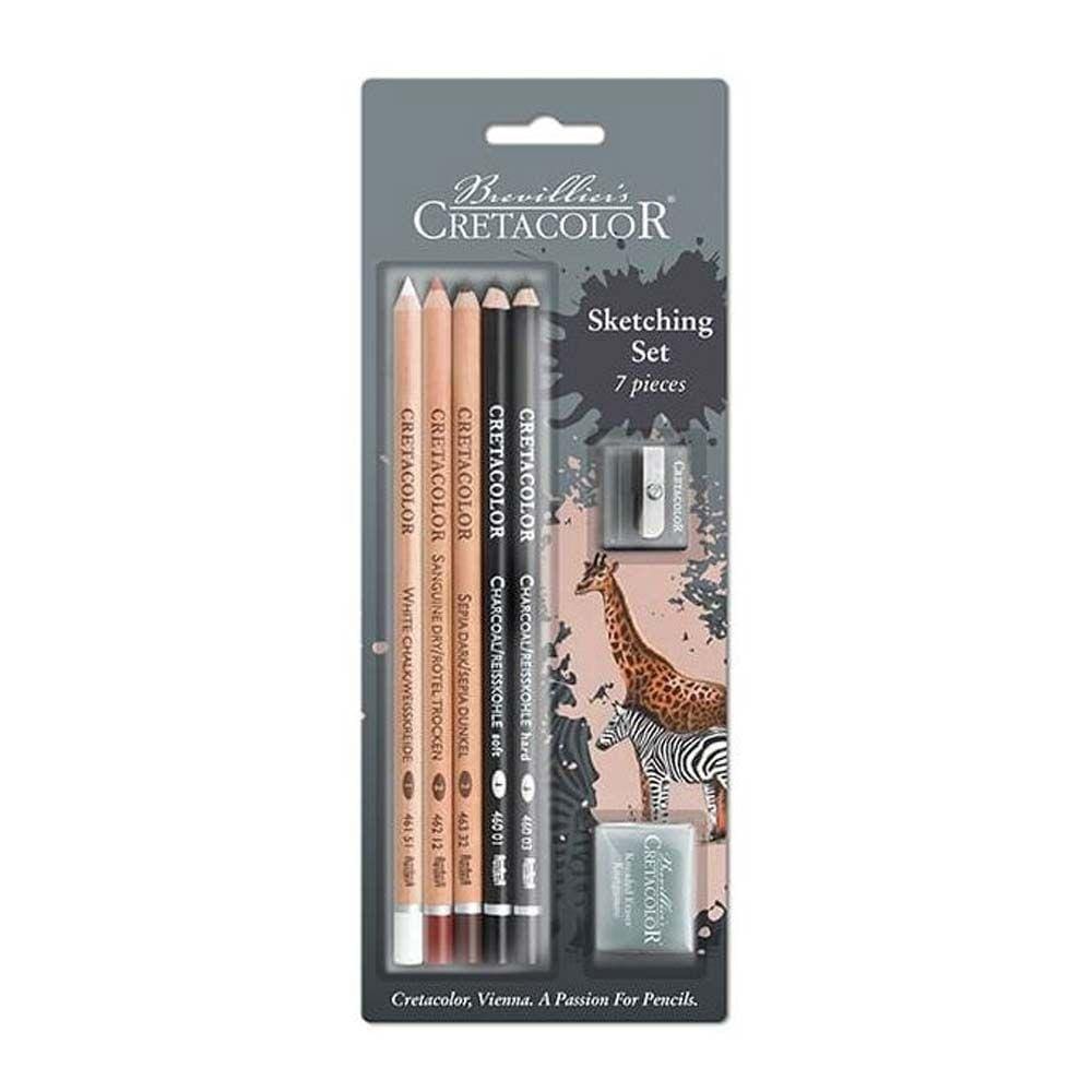 Estojo Lapis Desenho Cretacolor Sketching Set 7 Peças