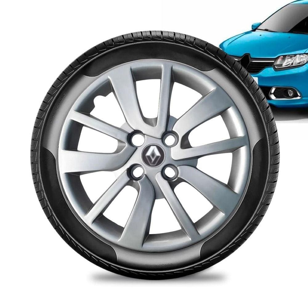 Calota Renault Sandero aro 14 2014 a 20 prata Emb Preto