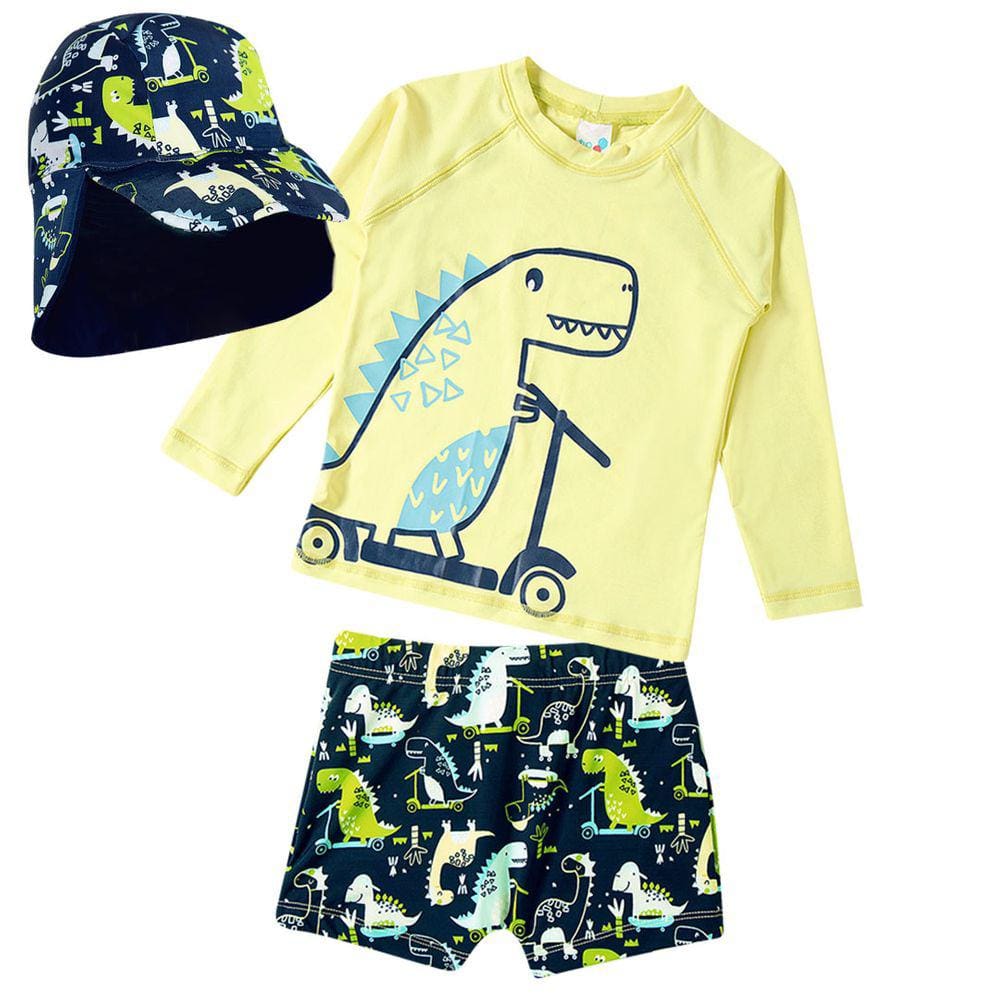 Conjunto Praia Infantil com Boné Dino Sport Marinho Tip Top