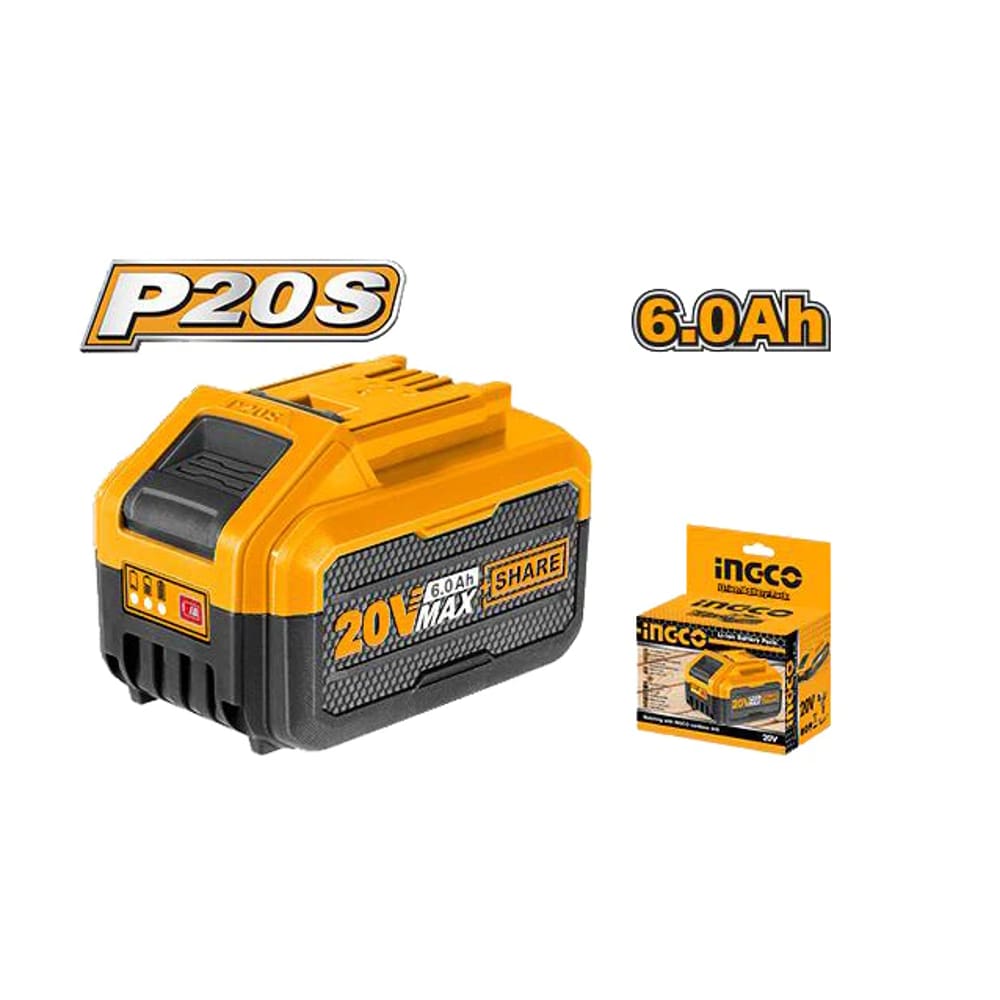 Bateria Ingco 6.0 Amper Industrial 20v Fbli2060 P20s Bivolt