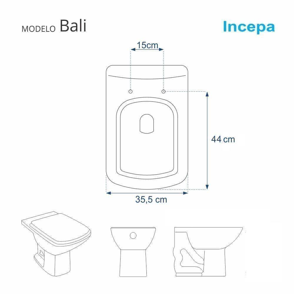 Tampa De Vaso Acrilico Bali Bege Para Bacia Incepa 6Lpf