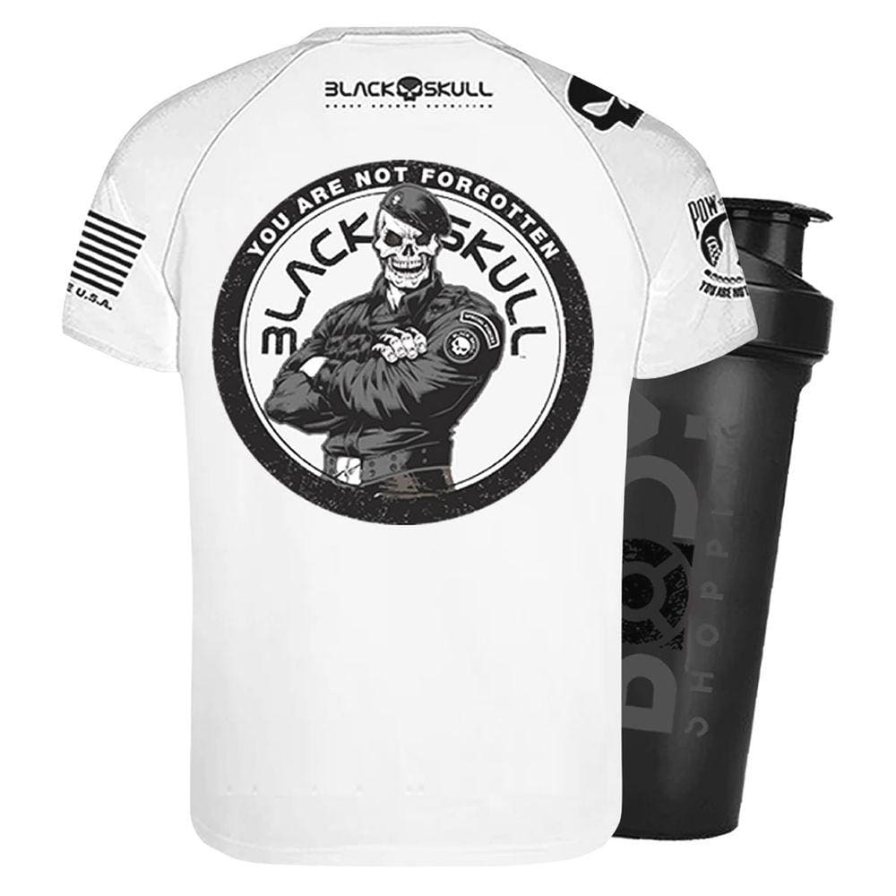 Camiseta Dry Fit Bope Branco G + Shaker - Black Skull